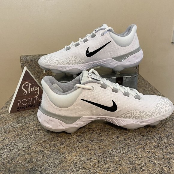 Nike Alpha Huarache Elite 4 Low FD2745-100 White Baseball Cleats‎ Men’s size 13 - Picture 4 of 9